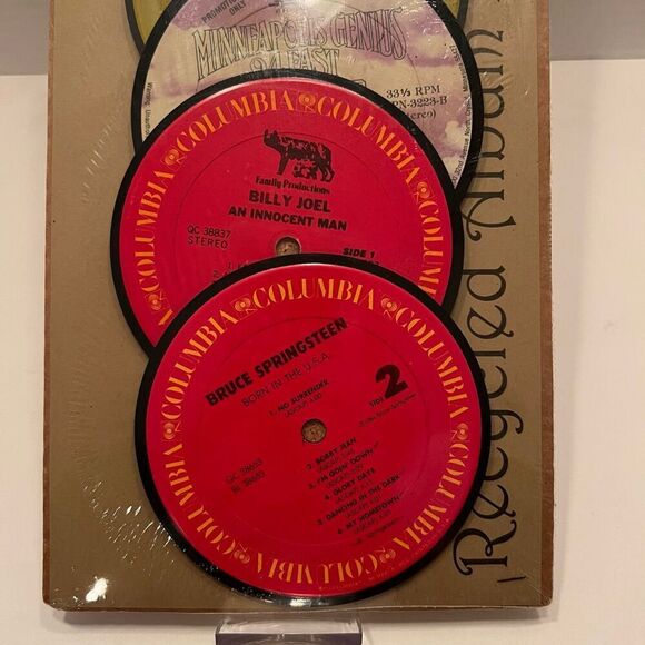 Recycled Album Label Coasters Set of 6 *NEW* - Picture 3 of 6